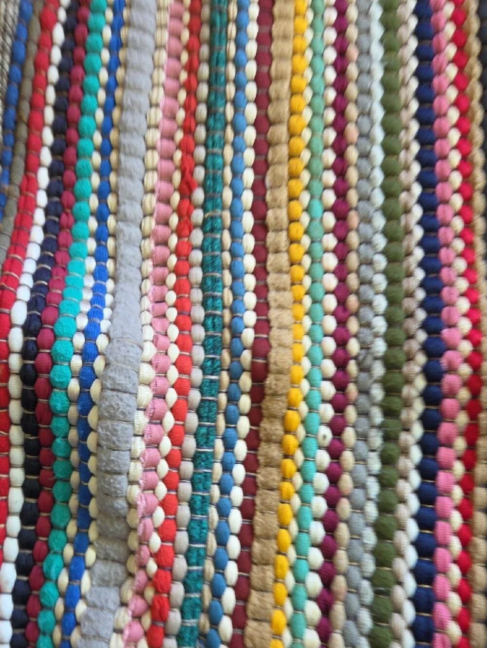 Multicolor Striped Woven Skirt - Vibrant Rainbow Stripes RAG RUG